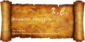 Kovácsi Cecília névjegykártya